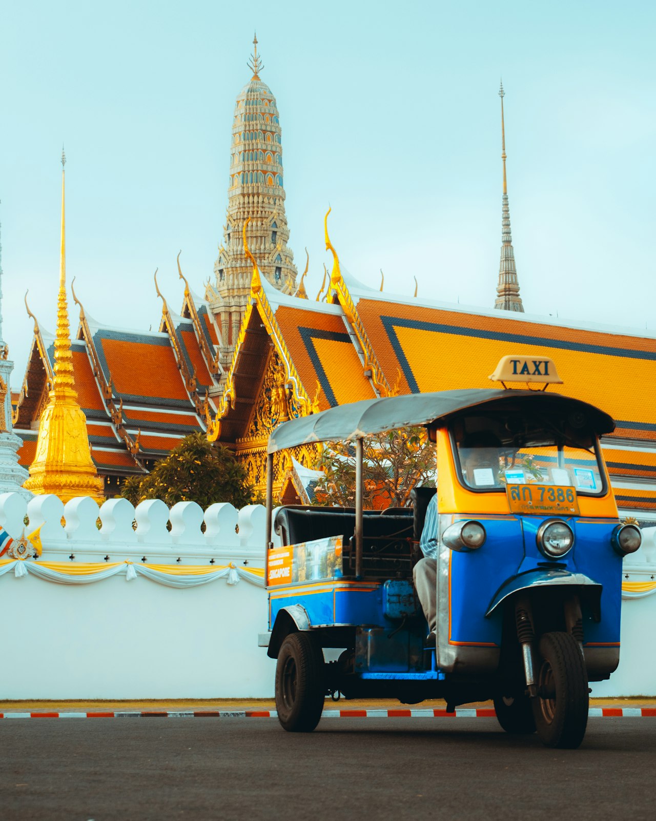 Colourful tuk-tuk on a Bangkok street